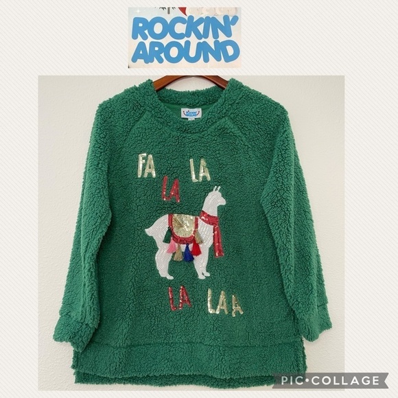 Ugly Christmas Sherpa fleece sweater tassel llama size L NWT - Picture 1 of 9